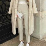 Cigarette παντελόνι με πιέτες μπεζ