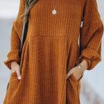 Flare style φόρεμα μουσταρδί