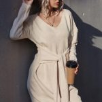 Front knot tie φόρεμα μπεζ