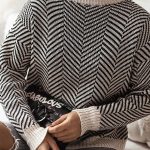 O neck herringbone πουλόβερ