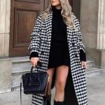 Houndstooth longline πανωφόρι