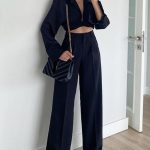 Παντελόνι με τσάκιση μαύρο