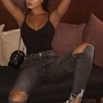 Τζιν με σκισίματα μαύρο