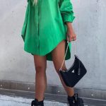 Loose oversized πουκάμισο πράσινο