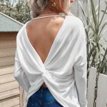 V back knot μπλούζα λευκή