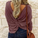 V back knot μπλούζα rose taupe
