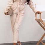 Jumpsuit με κουμπιά και ζώνη