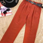 Office style παντελόνι maroon