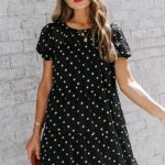 Peplum πουά φόρεμα