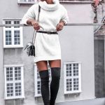 Fluffy turtleneck πουλόβερ λευκό