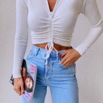 V neck τοπ λευκό