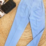 Cigarette παντελόνι με πιέτες γαλάζιο