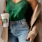 Lingerie τοπ με δαντέλα πράσινο