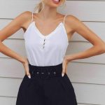 Σορτς με πιέτες και ζώνη μαύρο