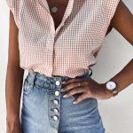 Girly καρώ πουκάμισο ροζ