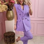 Αμάνικο office σετ λιλά