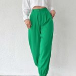 Fancy μονόχρωμο σαλβάρι πράσινο