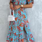 Φλοράλ φόρεμα με βολάν