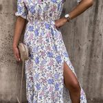 High slit μάξι φλοράλ φόρεμα