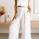 Oversized παντελόνα λευκή