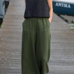 Oversized παντελόνα χακί