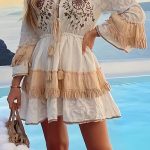 Boho μίνι φόρεμα με φραμπαλά