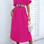 Σεμιζιέ φόρεμα με ζώνη