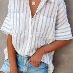 Ριγέ κοντομάνικο πουκάμισο