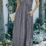 Printed halter neck φόρεμα