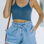 Μπλε hippie crop top