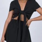 Natural tie playsuit