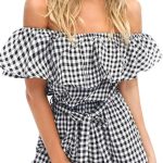 Καρώ playsuit με βολάν