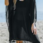 Καφτάνι με κρόσσια μαύρο