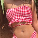 Στράπλες καρό μπικίνι