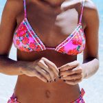 Fuchsia floral μπικίνι τριγωνάκι