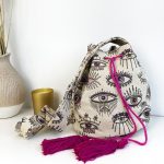 Τσάντα πουγκί με μοτίβο μάτια