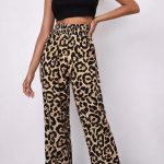 High waisted leopard παντελόνι