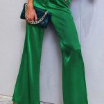 Satin oversized παντελόνι