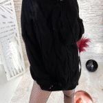 Turtleneck πλεκτό μπλουζοφόρεμα μαύρο