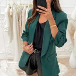 Casual stylish blazer κυπαρισσι
