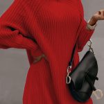 Knitted μπλουζοφόρεμα ζιβάγκο κόκκινο