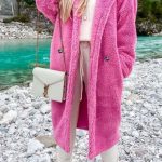 Teddy bear παλτό φούξια
