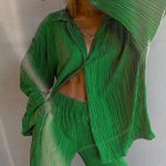 Casual σατινέ σετ πράσινο