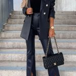 Eco leather παντελόνι μαύρο