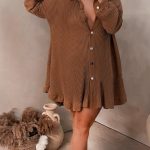 Vintage φόρεμα μίνι καφέ