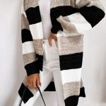 Loose ριγέ ζακέτα