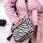 Zebra print τσαντάκι λευκό