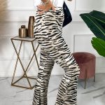 Leopard καμπάνα παντελόνι