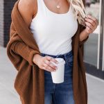 Oversized ζακέτα καφέ