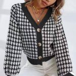 Pied de poule ζακέτα